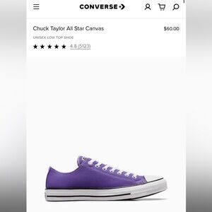 Purple Violet low top converse women’s size 10